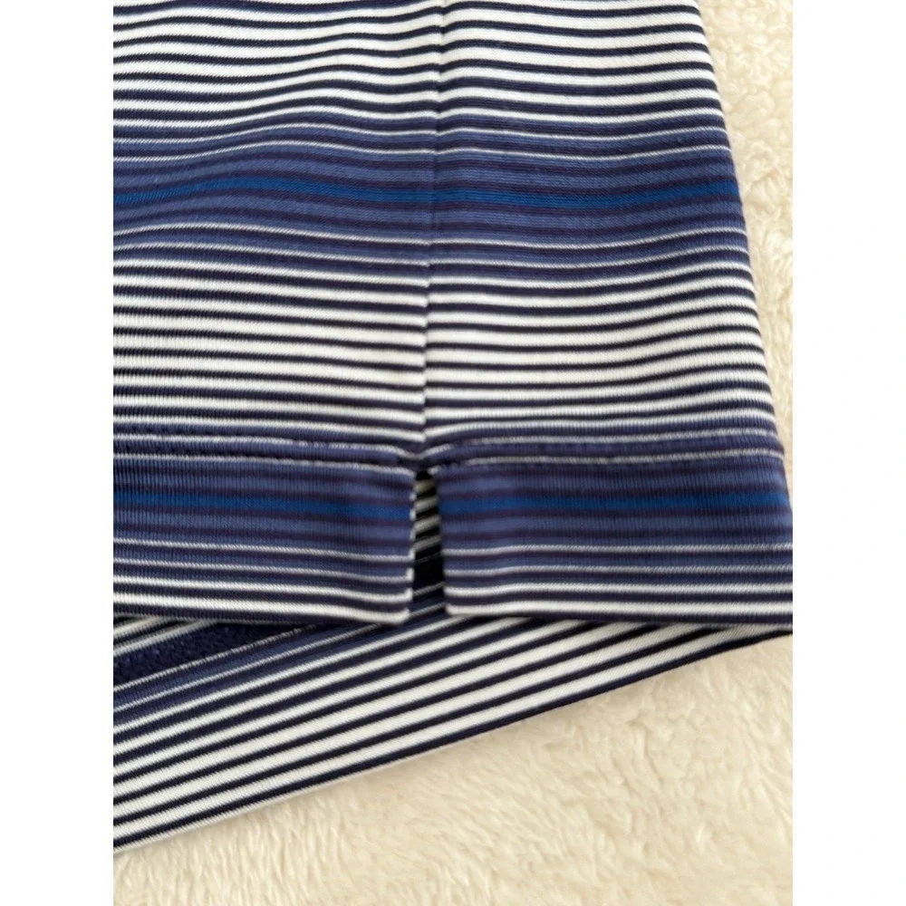 NIKE Dri-Fit UV Protection Men's M Short Sleeve Golf‎ Polo Purple White Stripes